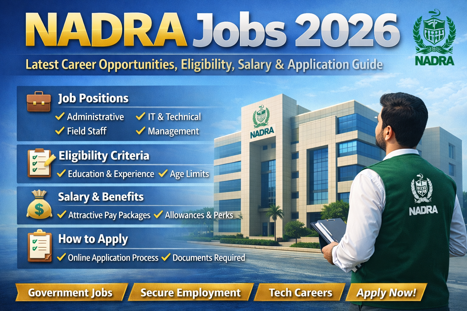 NADRA Jobs 2026 – Latest Career Opportunities, Eligibility, Salary & Application Guide